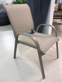 BERMUDA CHAIR CHAMPAGNE ALUMINIUM AND CHAMPAGNE TEXTILENE BERMUDA ΚΑΡΕΚΛΑ ΣΑΜΠΑΝΙΖΕ ΜΕΤΑΛΛΙΚΗ ΚΑΙ ΣΑΜΠΑΝΙΖΕ ΥΦΑΝΣΗ